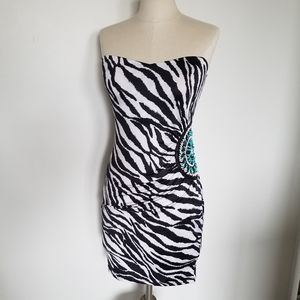 zebra body con dress